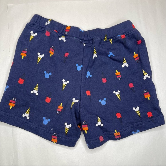 Hanna Andersson Disney Mickey Ice Cream Navy Cotton Pull On Shorts Size 6-7 - Picture 4 of 5